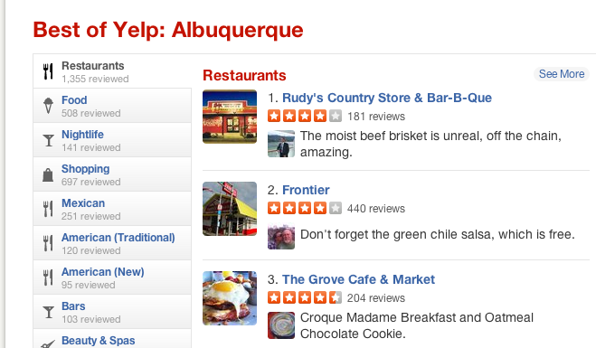 Yelp Review for Restaurants
