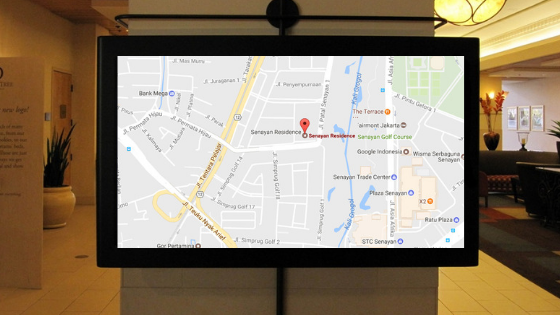Maps in hotel digital signs