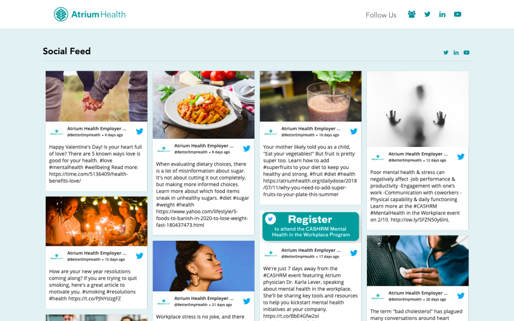 twitter feed on website example