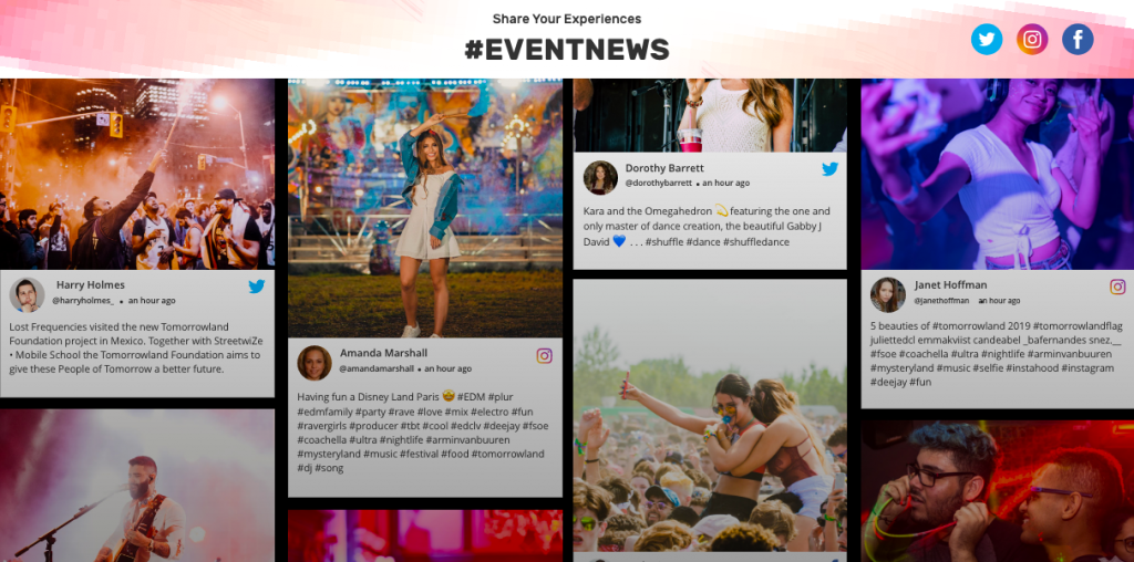 Social Media wall to keep attendies engaged during event