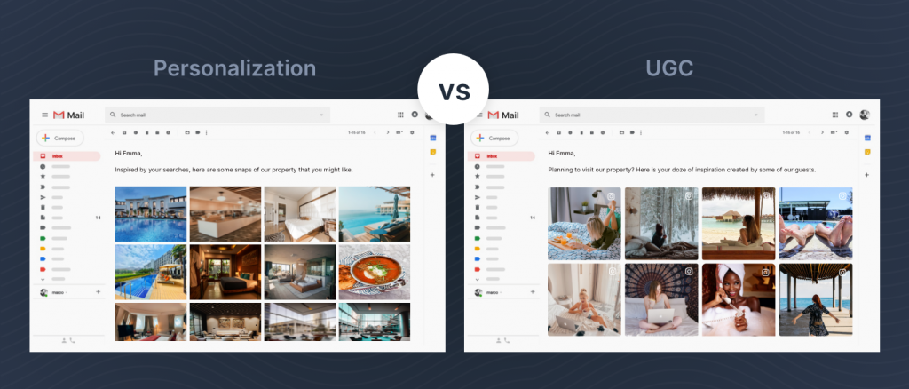 Personnalisation vs UGC