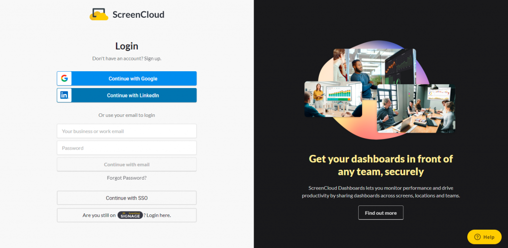 Screencloud Login