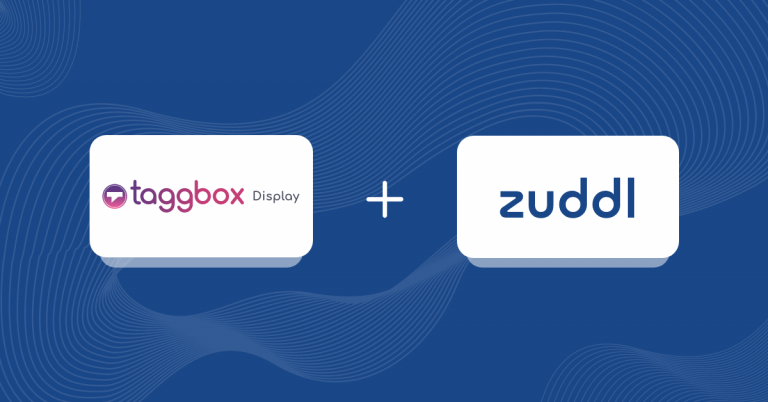 Taggbox Partnerschaft zwischen Display und Zuddl