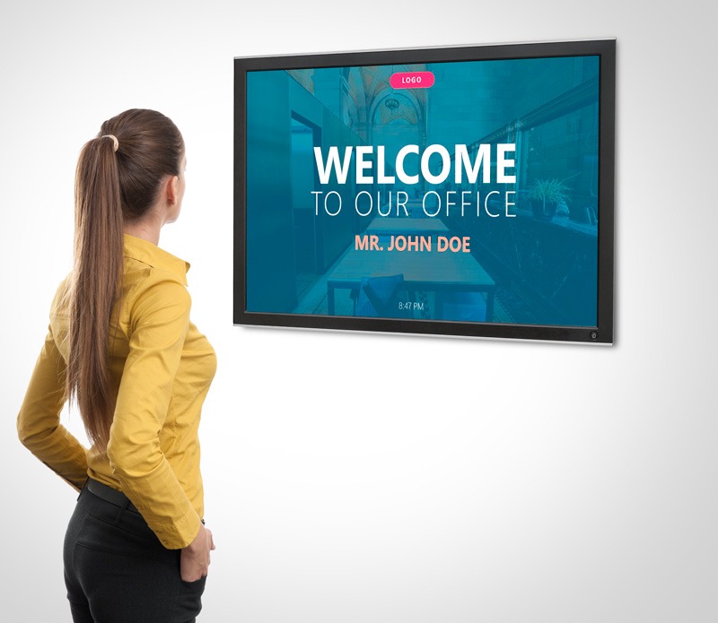 digital signage employee welcome