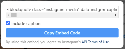 Copy The Code To Embed Instagram Post On Website