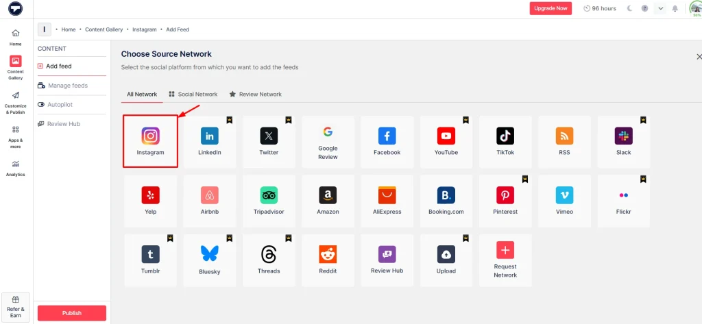 Embed instagram photos on website