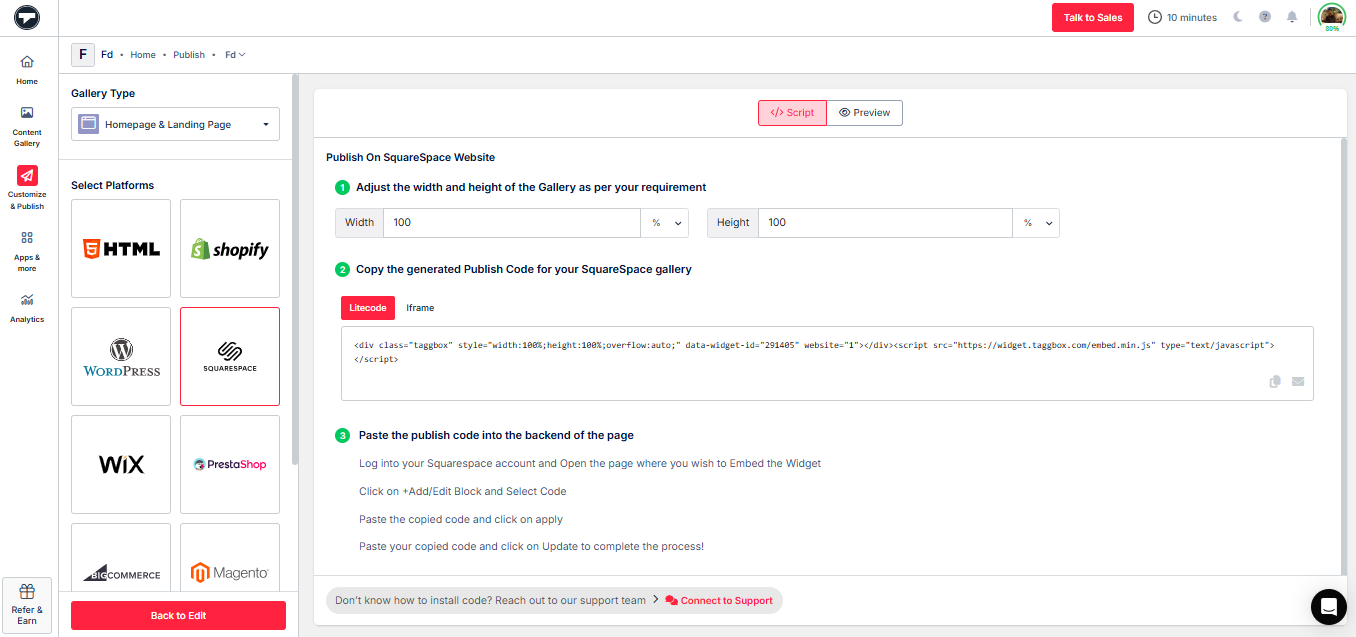 在 Squarespace 上嵌入 Instagram 信息流