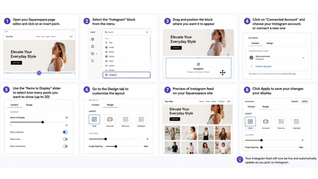 instagram squarespace integration