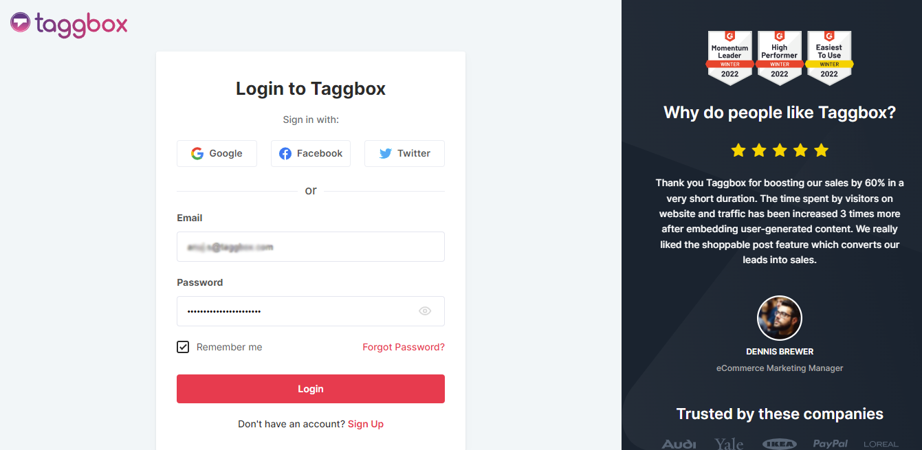taggbox widget account
