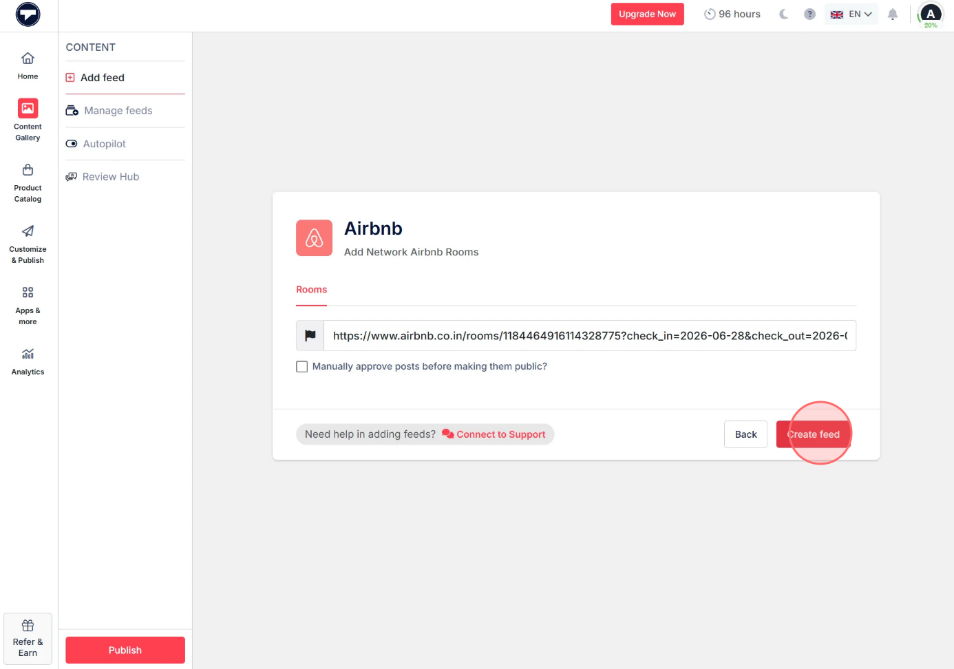 enter your airbnb rooms sharing link 