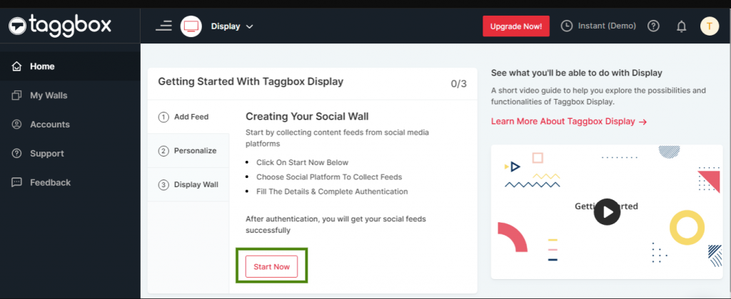 Taggbox Display Dashboard