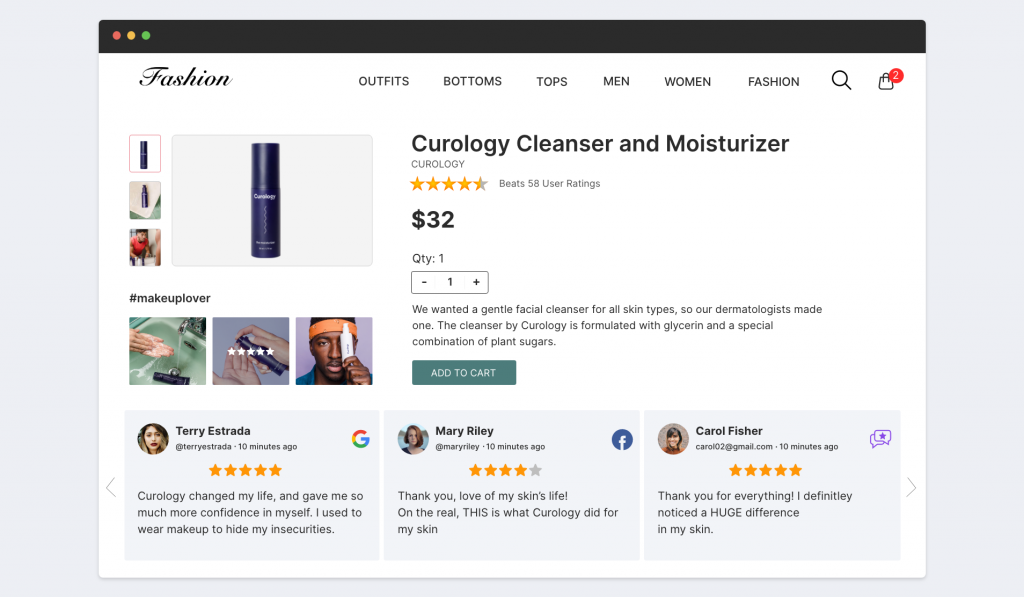UGC Reviews on your Product page
