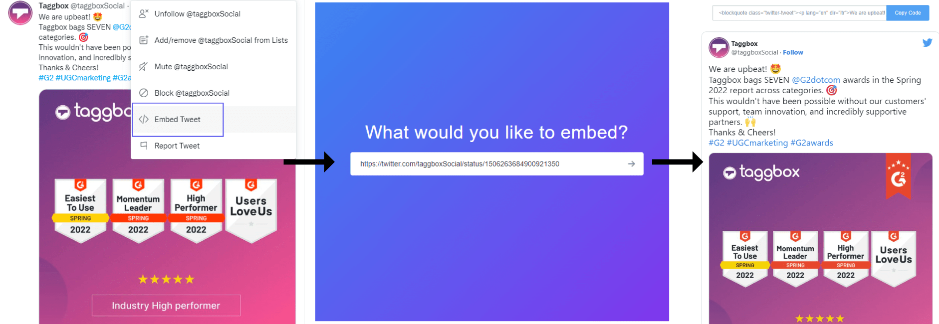 Embed Twitter hashtag feed free