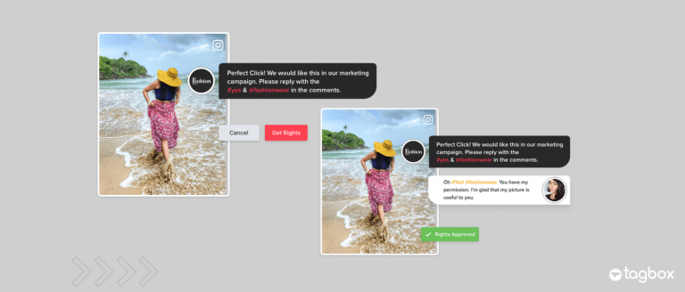 Demandes de droits UGC sur Instagram
