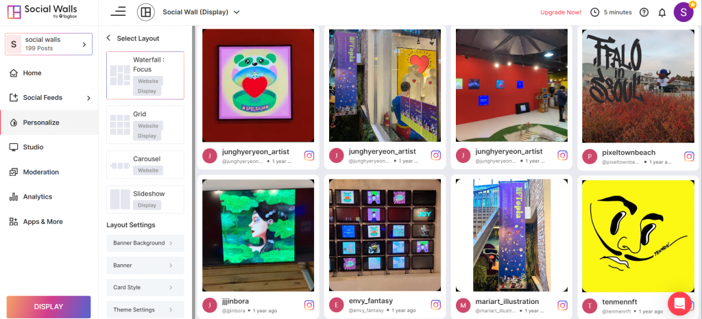 Unlock the powerful themes with ai social media wall