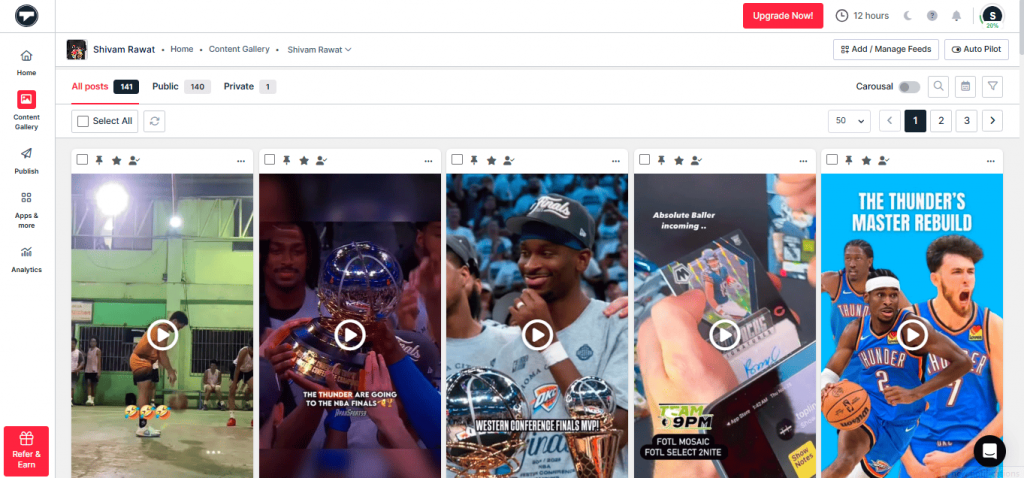 Erstelle einen Instagram Reels Feed
