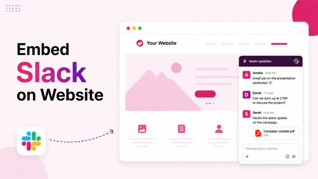 embed slack on website