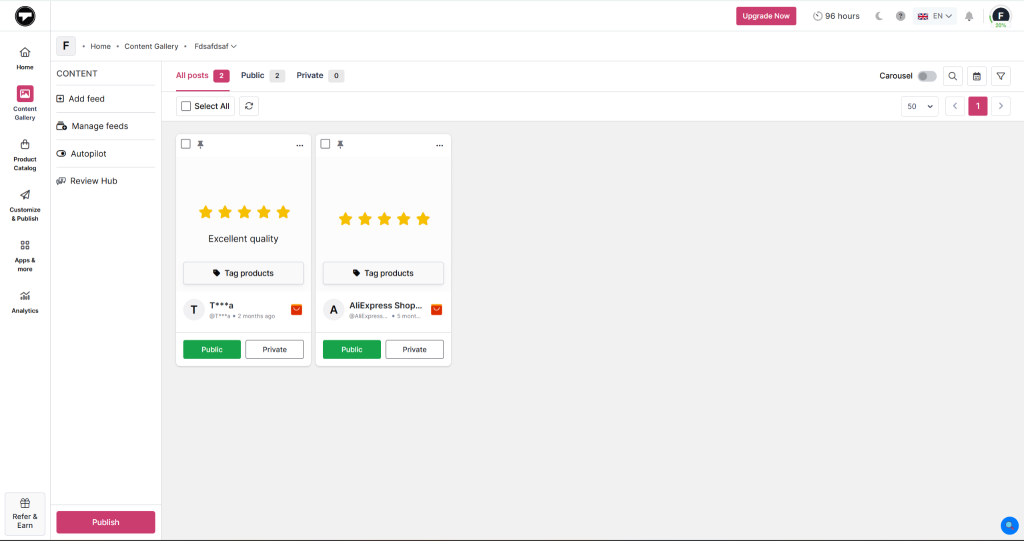 moderater AliExpress-Bewertungsfeed