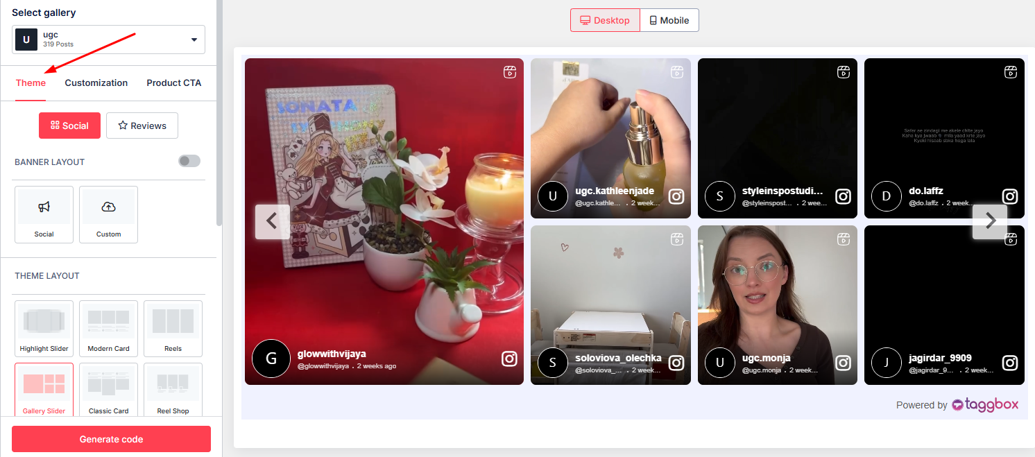 shoppable feed for Instagram