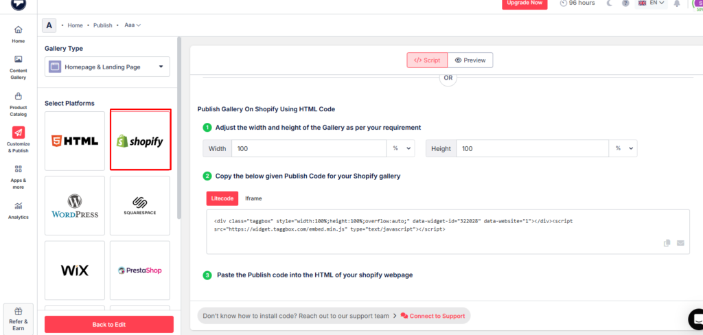 ShopifyにInstagramを追加する