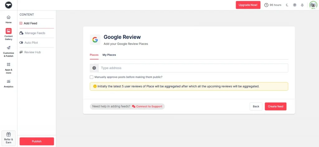 Wählen Sie einen Verbindungstyp
