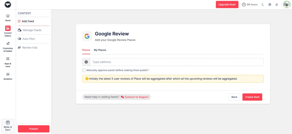 select connection type