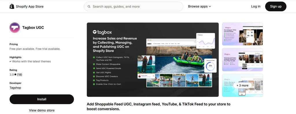 Installieren Sie die taggbox Shopify-App
