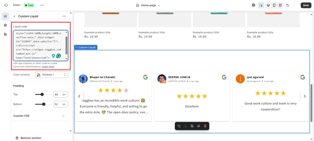 Fügen Sie Ihren HTML-Code ein
