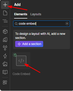 Fügen Sie den Einbettungscode ein, um den Instagram-Feed in Webflow anzuzeigen.