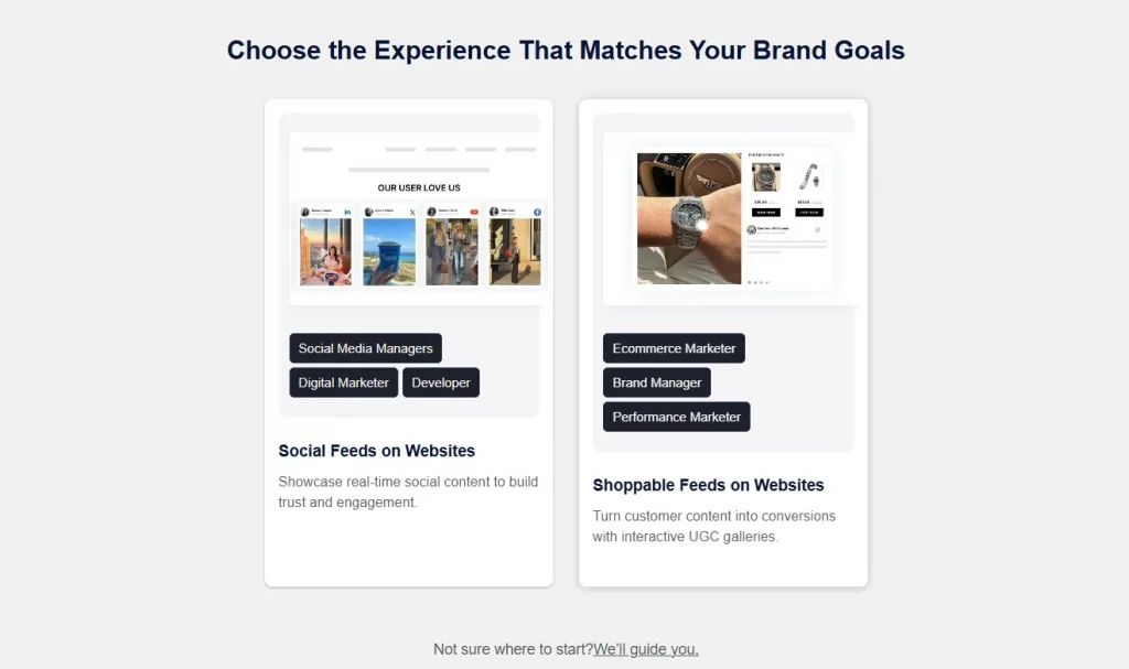 Wählen Sie eine beliebige Erfahrung