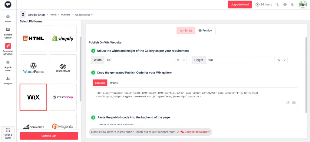 add google reviews to wix