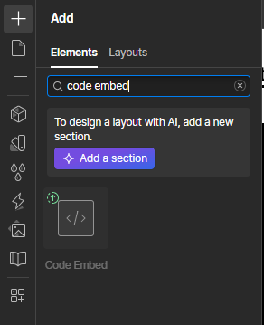 Collez le code d'intégration pour ajouter votre flux Instagram sur Webflow