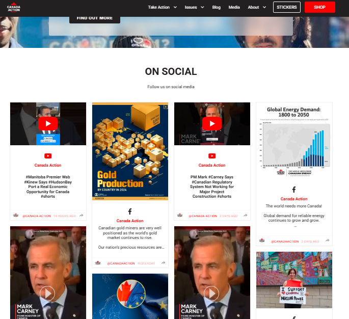 Instagram on Website - Canada Action