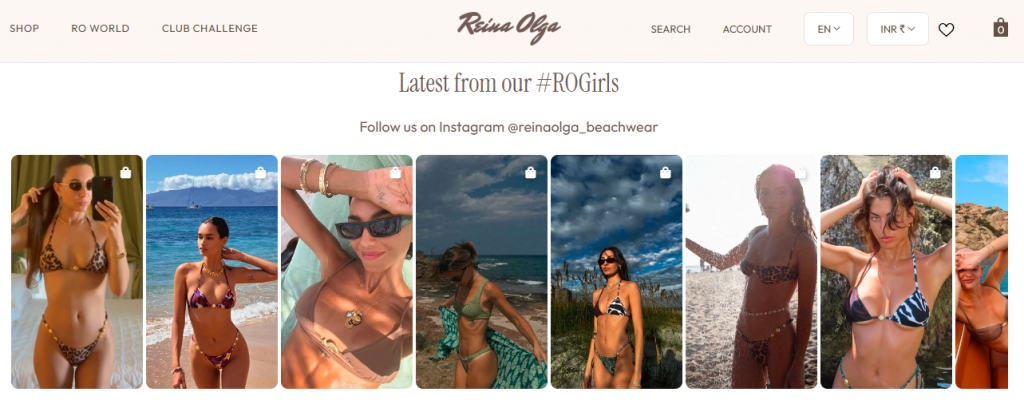 Instagram on Website - Reina Olga