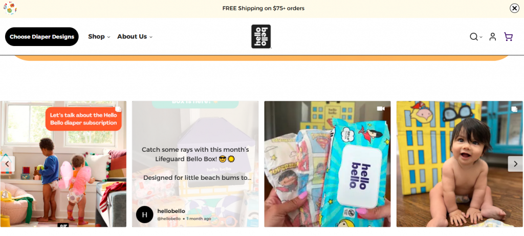 Instagram on Website - Hello Bello