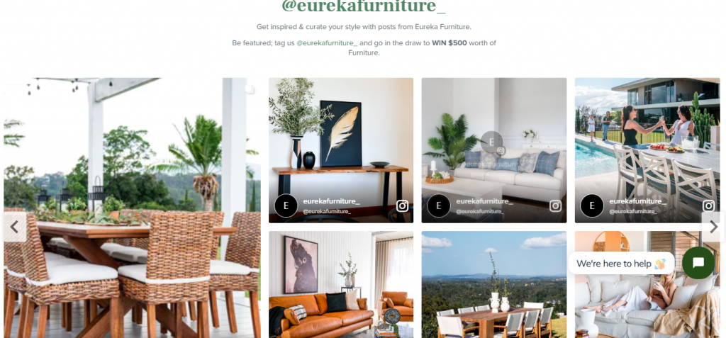 Instagram on Website - Eureka Furniture