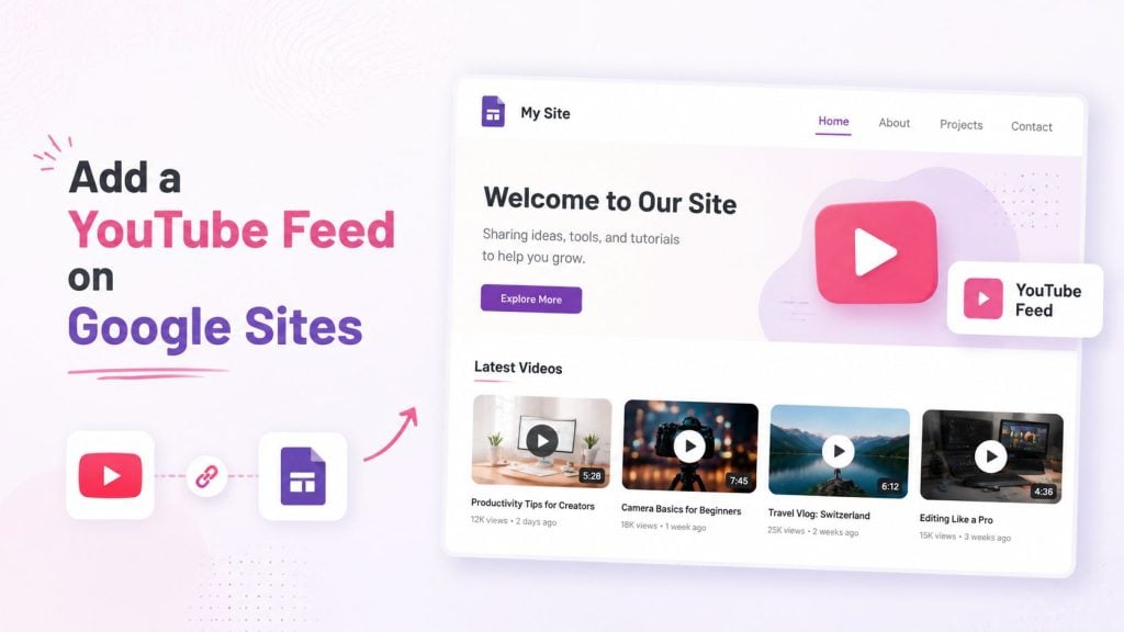 Ajouter un flux YouTube sur Google Sites