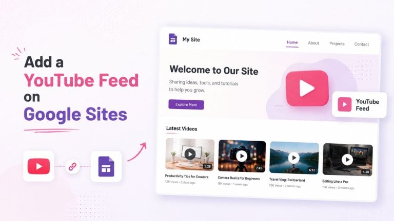 Agregar un feed de YouTube en Google Sites