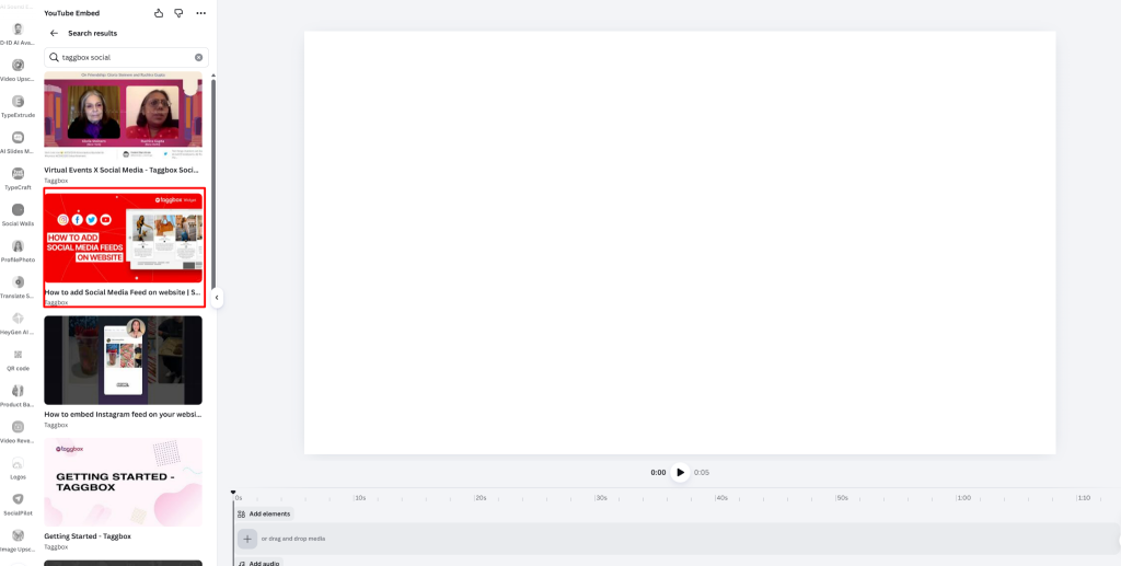 Canva embed YouTube video