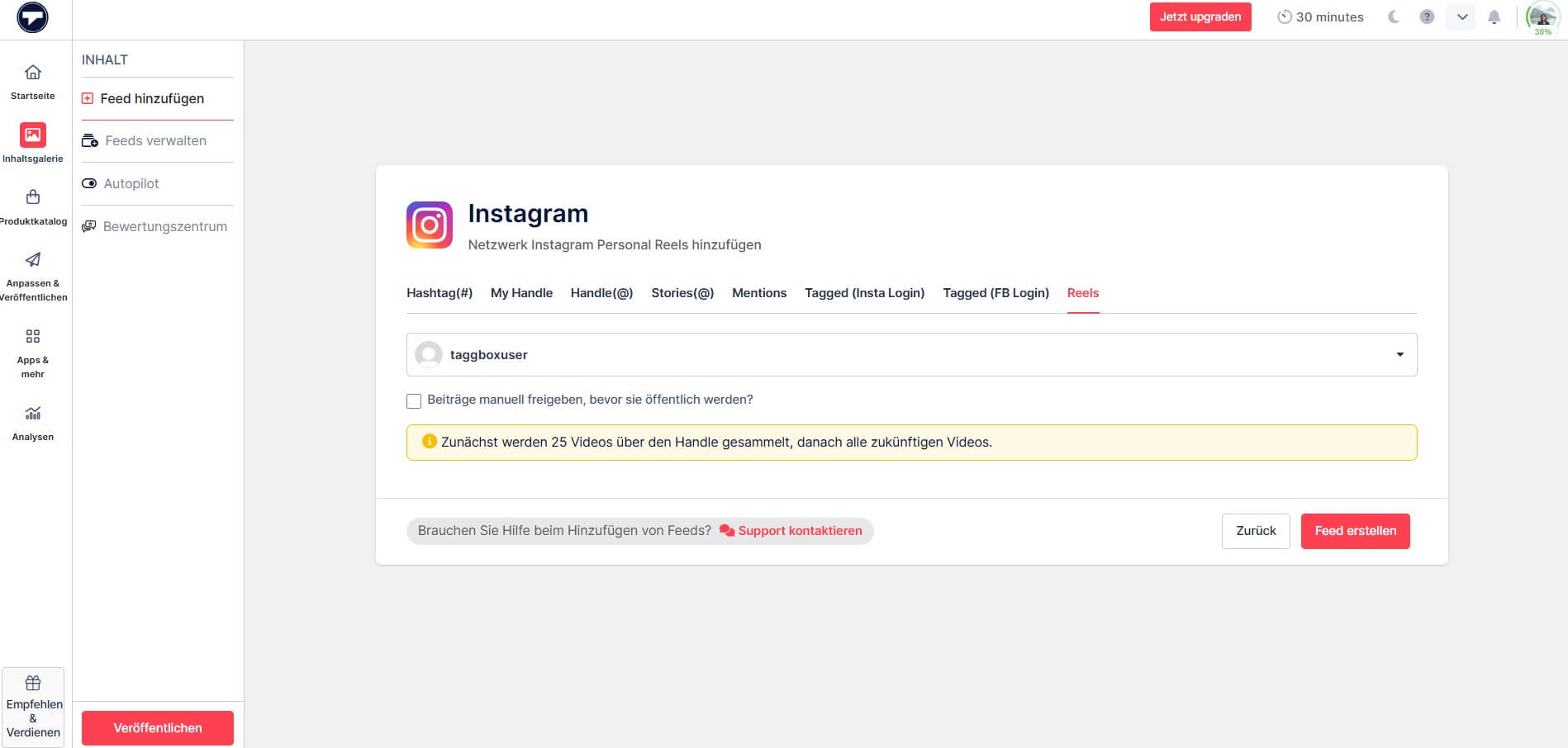 Füge Instagram Reels zu deinem Blog hinzu