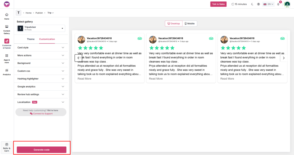 embed tripadvisor reviews