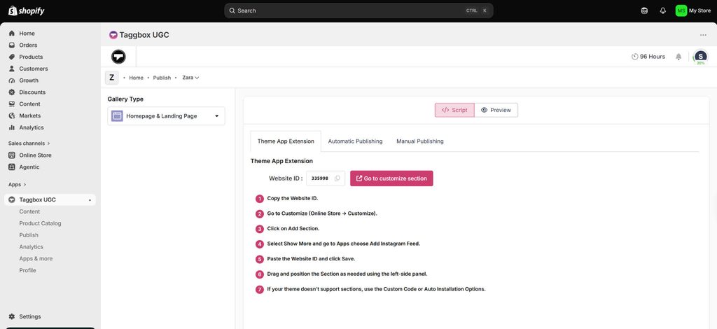 Generate the Embed Code