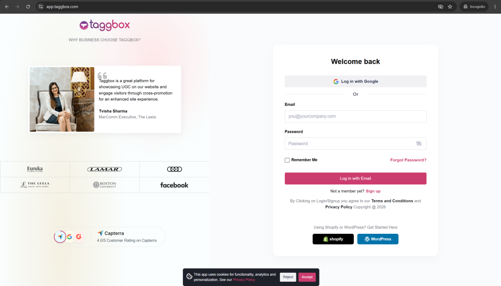 login-to-taggbox