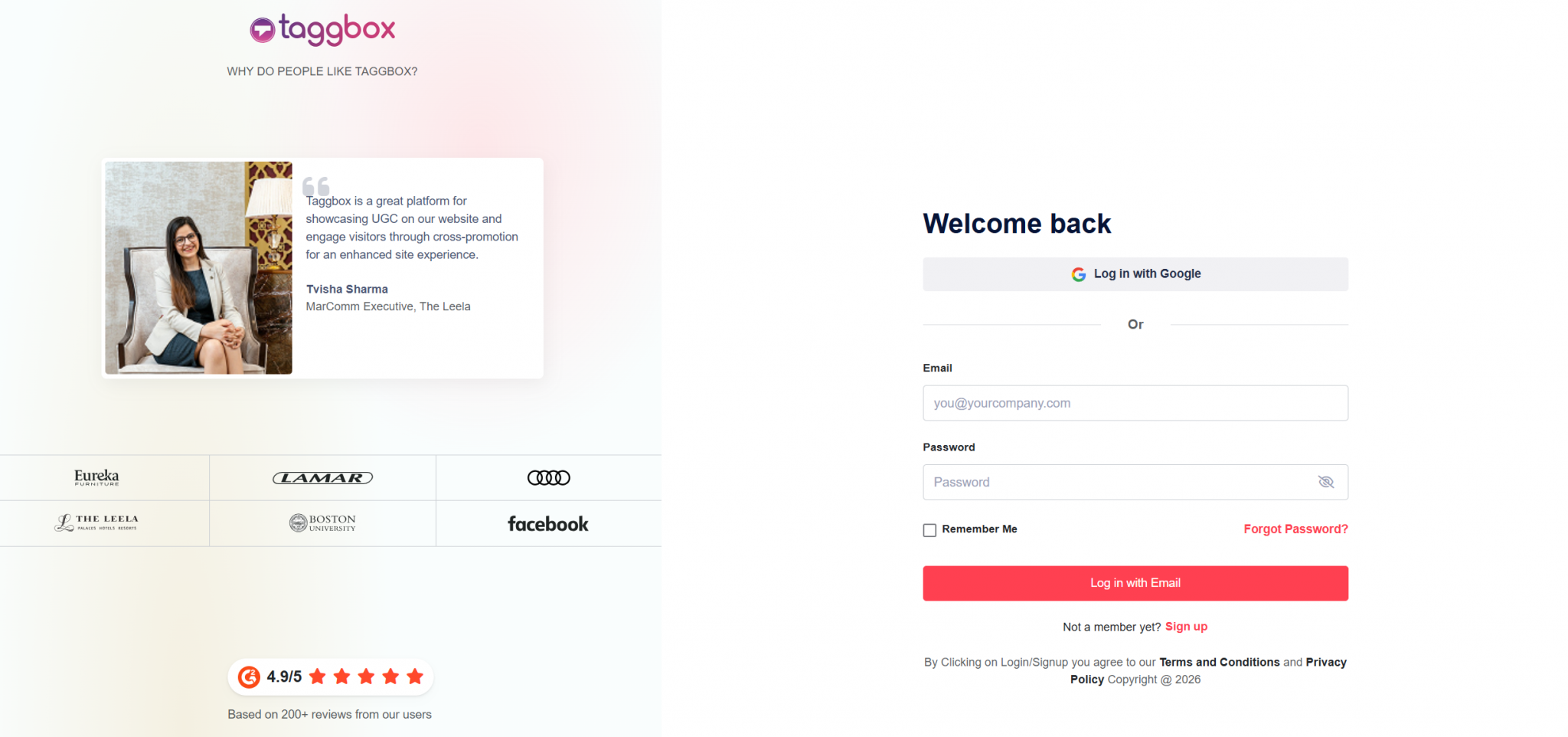 Create Taggbox account