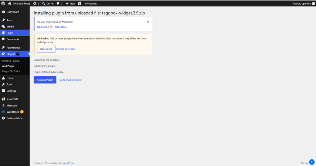 upload file of plugin