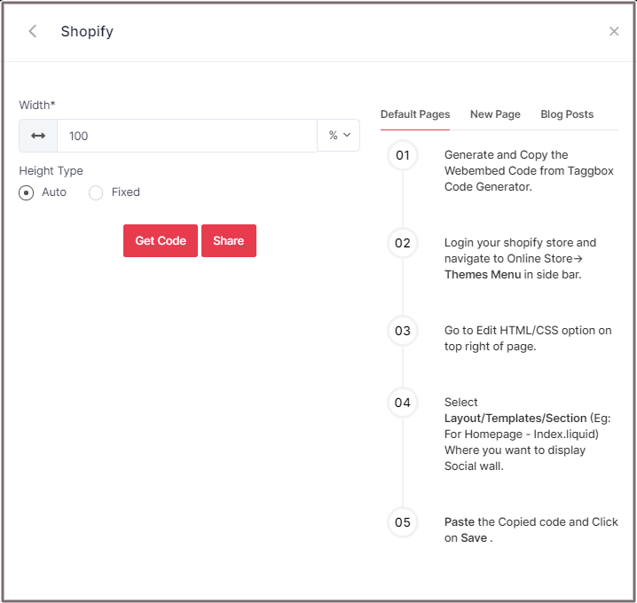 Choose Height Shopify