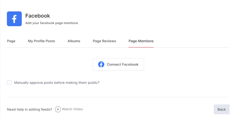 Choose FB Page Mentions
