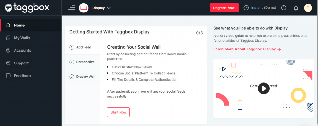 Taggbox Display Dashboard