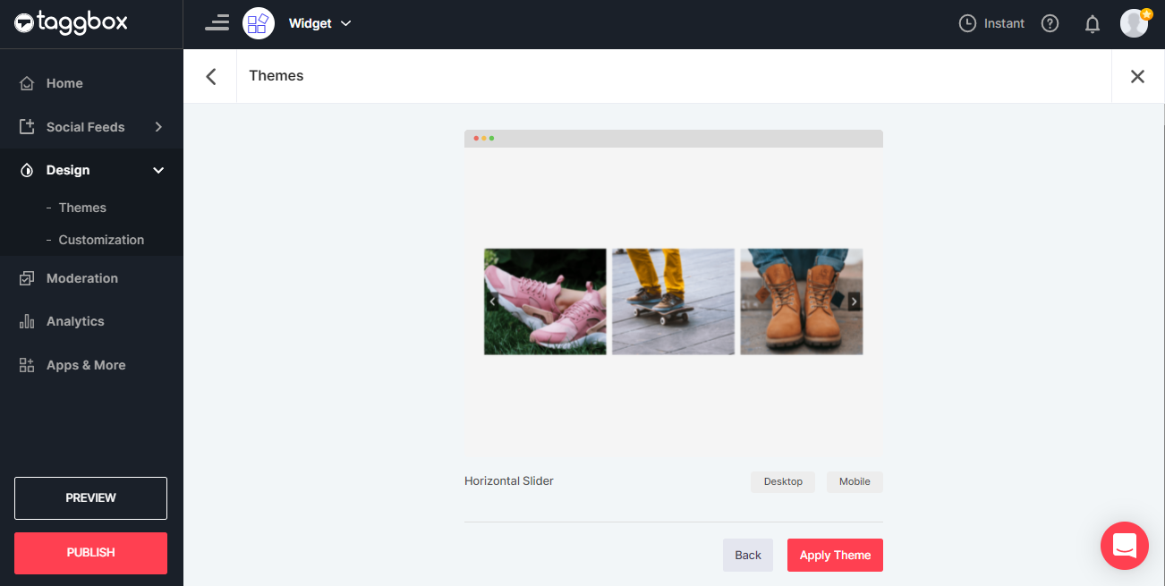Embed Instagram Slideshow Widget Theme