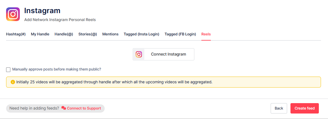 Make your Instagram feed for GoDaddy website